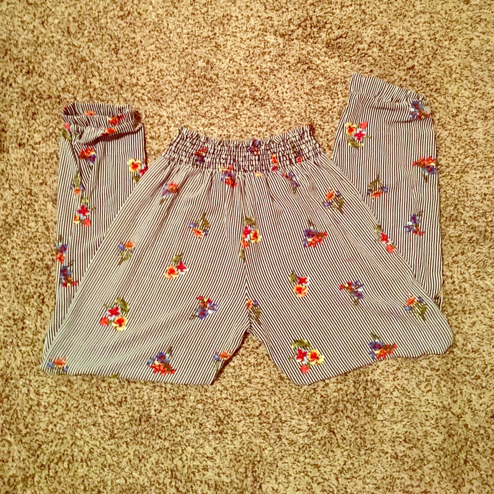 Stripe/Floral Joggers